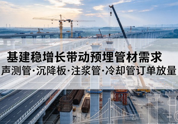灵武基建稳增长带动预埋监测管材需求，声测管、沉降板、注浆管订单持续放量